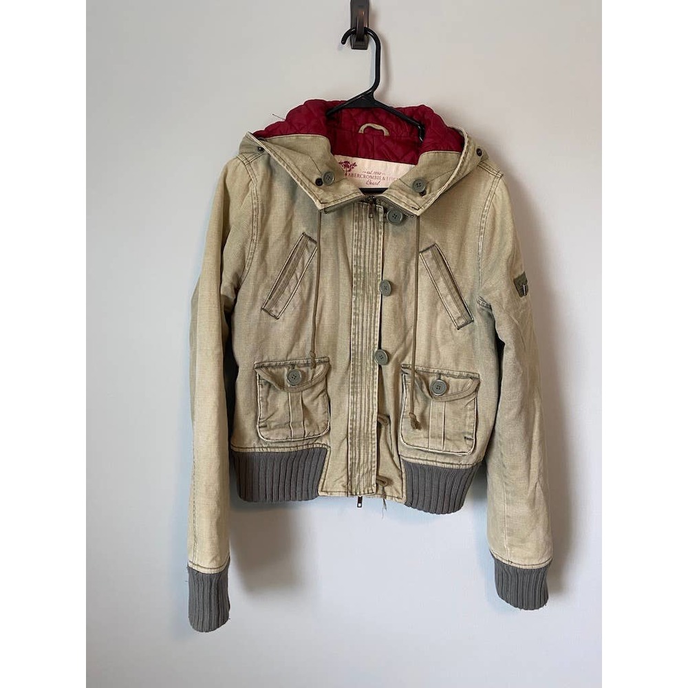 Vintage Abercrombie & Fitch Green Bomber Jacket Size Large